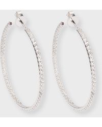 Roberto Coin - 18k Extra-large Diamond Hoop Earrings - Lyst