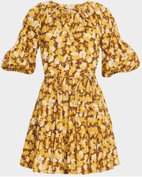 Apiece Apart - Cefalu Tiered Organic Cotton Voile Mini Dress - Lyst