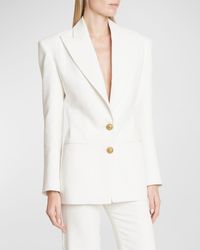 Balmain - 2-Button Crepe Fitted Blazer - Lyst
