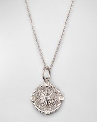 Monica Rich Kosann - 925 Mini Adventure Compass Pave Sapphire Necklace - Lyst