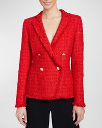 Santorelli - Alaia Double-Breasted Shimmer Tweed Jacket - Lyst