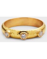 Elizabeth Locke - 19k Yellow Gold 3-diamond Stack Ring, Size 6.5 - Lyst