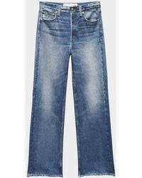 Rag & Bone - Miramar Shea Cotton-Terry High-Rise Full Relaxed-Straight Jeans - Lyst