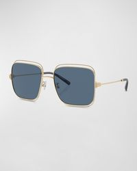 Tory Burch - Cut-Out Metal & Plastic Square Sunglasses - Lyst