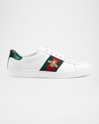 Gucci - Ace Embroidered Leather Sneaker - Lyst