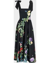 Alice + Olivia - Oriana Tie Strap Drop-Waist Midi Dress - Lyst