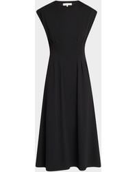 FRAME - The Jersey Nipped Midi Dress - Lyst
