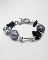 Stephen Dweck - Black Agate And Baroque Pearl Bracelet In Sterling Silver - Lyst