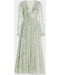 Needle & Thread - Leila Sequin Dot Tulle Ankle Gown - Lyst
