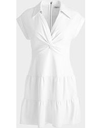 Alice + Olivia - Mila Deep V Twist-Front Mini Dress - Lyst