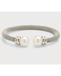 Majorica - Tender Kissing Pearl Bracelet, Gray/white - Lyst