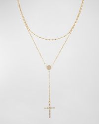 Lana Jewelry - Diamond Cross Double Strand Lariat Necklace - Lyst