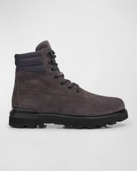 Moncler - Peka Leather Lace-Up Hiking Boots - Lyst