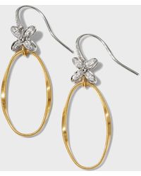 Marco Bicego - Marrakech Onde 18k Yellow And White Gold French Hoop Earrings - Lyst