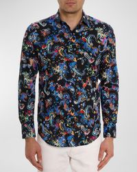 Robert Graham - Electric Reef Printed Cotton Sport Shirt - Lyst
