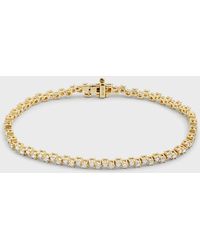 Neiman Marcus - 18k Yellow Gold 4-prong Round Diamond Zigzag Bracelet - Lyst