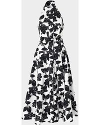Carolina Herrera - Collared Halter Button-Front Midi Dress - Lyst