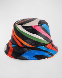 Emilio Pucci - Patterned Nylon & Silk Twill Bucket Hat - Lyst
