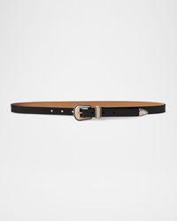 Polo Ralph Lauren - Grain Vachetta Leather Skinny Belt - Lyst