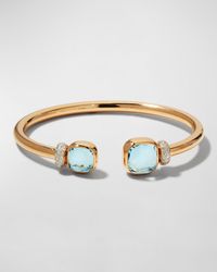 Pomellato - Nudo Classic And Petit Rose Gold Bangle With Sky Blue Topaz, Size M - Lyst