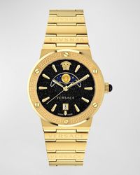 Versace - 38Mm Greca Logo Watch With Bracelet Strap, Plated - Lyst