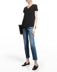 Lafayette 148 New York - Modern V-Neck Short-Sleeve Cotton Jersey Tee - Lyst