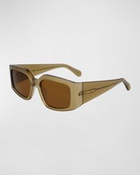 Ferragamo - Micro-Logo Acetate Rectangle Sunglasses - Lyst