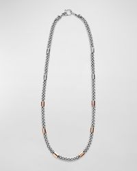 Lagos - High Bar Two-tone Rose Gold 7mm Smooth Station 5mm Rope Necklace - Lyst
