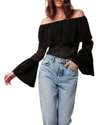 AS by DF - Ines Off-The-Shoulder Suede Top - Lyst