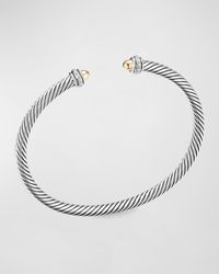 David Yurman - Cable Bracelet W/ 18k Gold & Diamond - Lyst