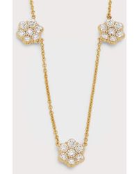 Bayco - 18k Yellow Gold Flower Diamond Station Necklace - Lyst