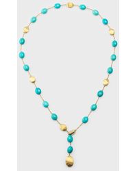 Marco Bicego - 18k Yellow Gold Siviglia Turquoise Lariat Necklace - Lyst