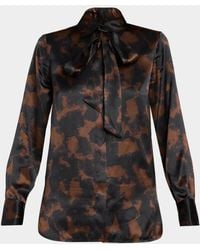 Kiton - Abstract-Print Silk Button-Down Shirt With Detachable Neck-Tie - Lyst