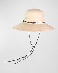 Sensi Studio - Lampshade Texturized Straw Bucket Hat With Shells - Lyst