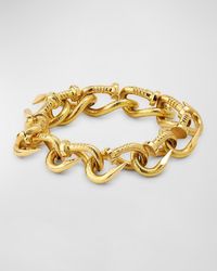 David Webb - 18k Gold Hammered Nail Link Bangle Bracelet - Lyst