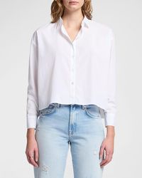 7 For All Mankind - Cropped Button-Front Shirt - Lyst