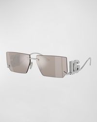 Dolce & Gabbana - Crystal Dg Metal Rectangle Sunglasses - Lyst