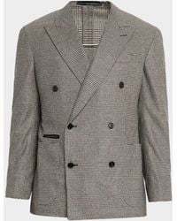 dunhill - Apos;S 170S Wool Glen Check Double-Breasted Sport Coat - Lyst