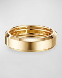 David Yurman - Beveled Band Ring In 18k Gold, 6mm - Lyst