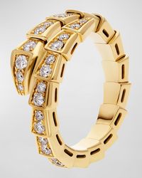 BVLGARI - Yellow Gold And Diamond Serpenti Viper Ring - Lyst