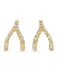 Jennifer Meyer - 18k Mini Diamond Wishbone Stud Earrings - Lyst