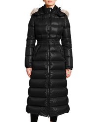 Moncler Hudson Long Puffer Coat W/ Fur Hood - Black