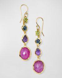 Ippolita - 18k Rock Candy Small 4-stone Linear Drop Earrings In Summer Rainbow - Lyst