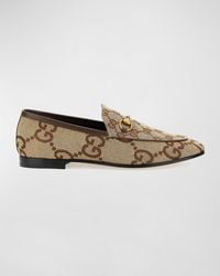 Gucci - New Jordaan Gg Canvas Loafers - Lyst