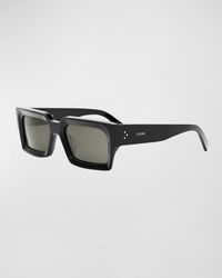 Celine - Bold 3 Dots Beveled Acetate Rectangle Sunglasses - Lyst