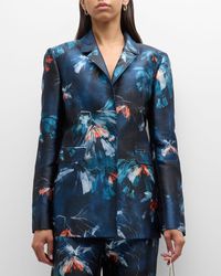Bach Mai - Floral-Print Single-Breasted Tailored Jacket - Lyst