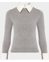 Alice + Olivia - Porla Collared Sweater - Lyst