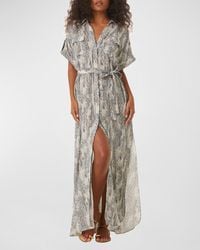 MISA Los Angles - Lou Tie-Belted Maxi Shirt Dress - Lyst