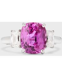 Oscar Heyman - Platinum Pink Sapphire Ring, Size 6.5 - Lyst