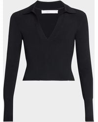 IRO - Fraya Ribbed Long-Sleeve Crop Top - Lyst